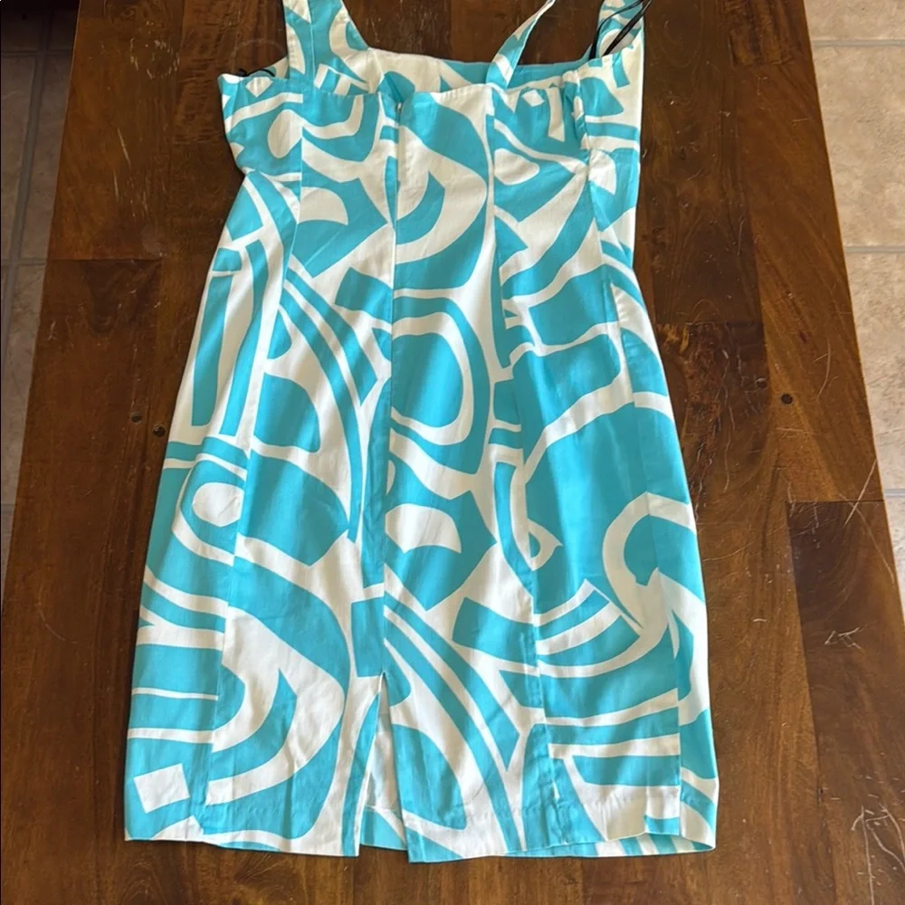 Calvin Klein Blue and White Sleeveless Midi Sundress - Picture 4 of 8